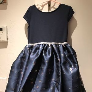 Navy and silver holiday dress size 6-8.